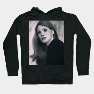 Jessica Chastain - Pastel on Canvas Painting Hoodie